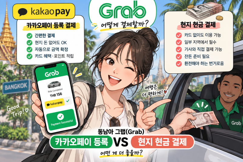 동남아 그랩 카카오페이 등록 vs 현금 결제 장단점 완벽 비교
