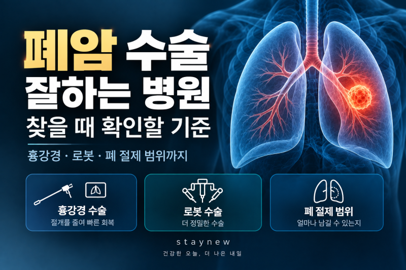 폐암 수술 잘하는 병원 찾을 때 확인할 기준 / 흉강경·로봇·폐 절제 범위까지 한 번에