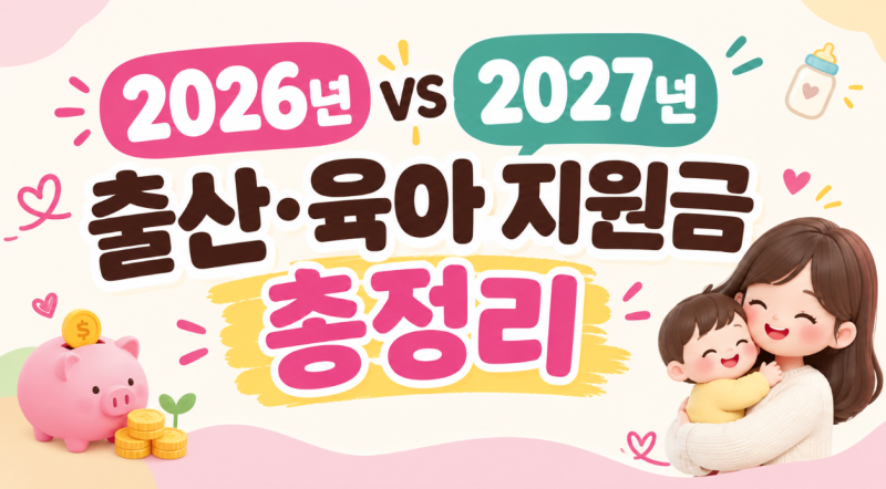 2026년 vs 2027년 출산·육아 지원금 총정리｜아이맞이지원금 최대 2,000만원