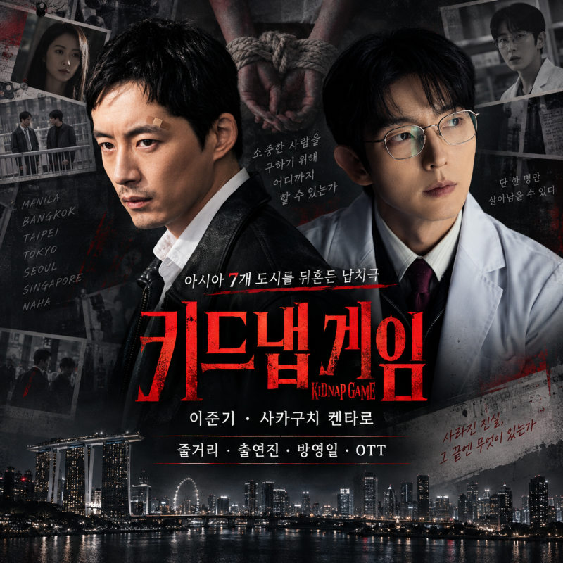 키드냅 게임 줄거리 출연진 방영일 OTT, 이준기·사카구치 켄타로 7개 도시 납치극