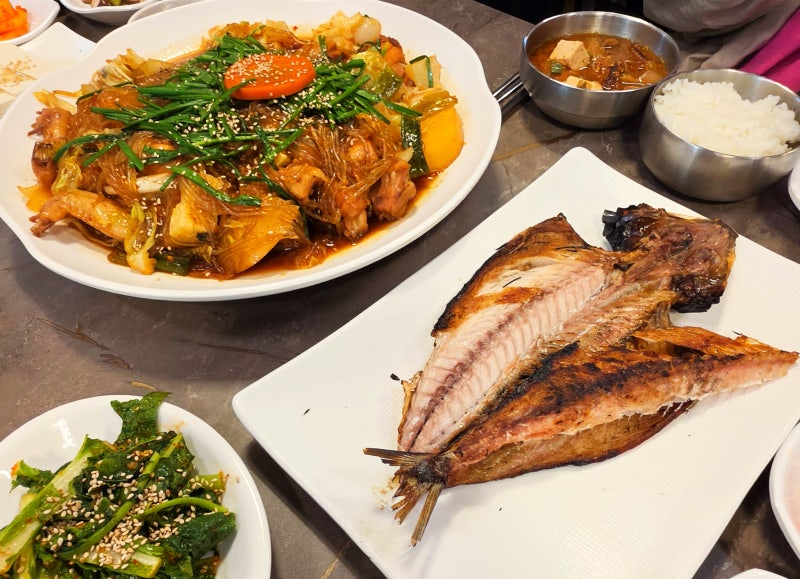 안동 하회마을 맛집 하회터줏대감 연탄불 간고등어구이 안동찜닭