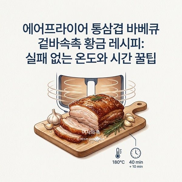 에어프라이어 통삼겹 바베큐 겉바속촉 황금 레시피: 실패 없는 온도와 시간 꿀팁