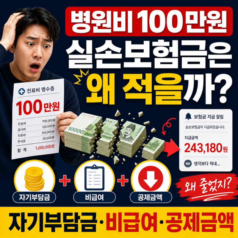 병원비 100만 원 나왔는데 실손보험금은 왜 이것밖에 안 나올까?실손 가입자라면 꼭 알아야 ....
