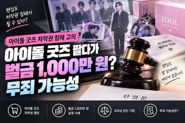 아이돌 굿즈 저작권 침해 고소 사건, 벌금? 저대로 대응하는 방법