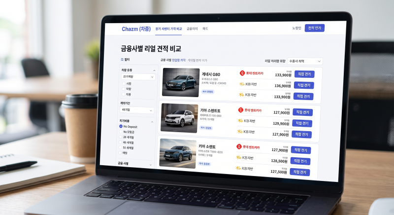 장기 렌터카 가격 비교 사이트 순위 TOP 4 총정리 (차즘·다나와·카눈·겟차 및 선납금 함정 피....