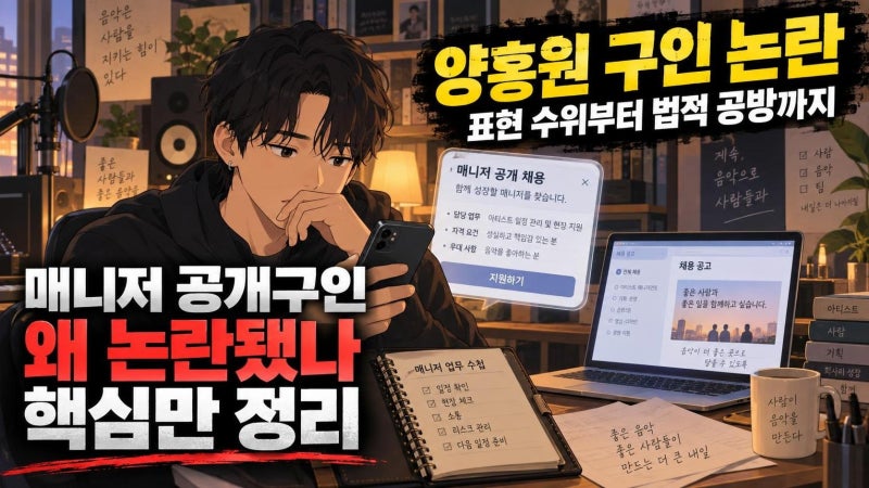 양홍원 매니저 공개 구인 논란, 거친 표현부터 학폭 고소전까지 한눈에 정리
