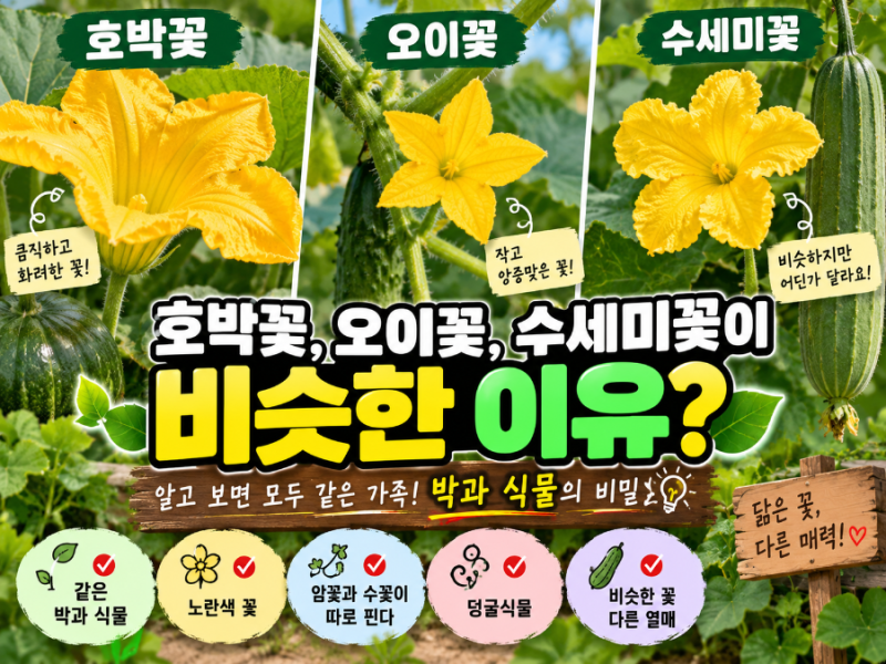 호박꽃·오이꽃·수세미꽃이 비슷한 이유