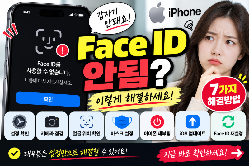 아이폰 Face ID 안됨? 페이스 아이디 갑자기 오류 날 때 해결방법 7가지