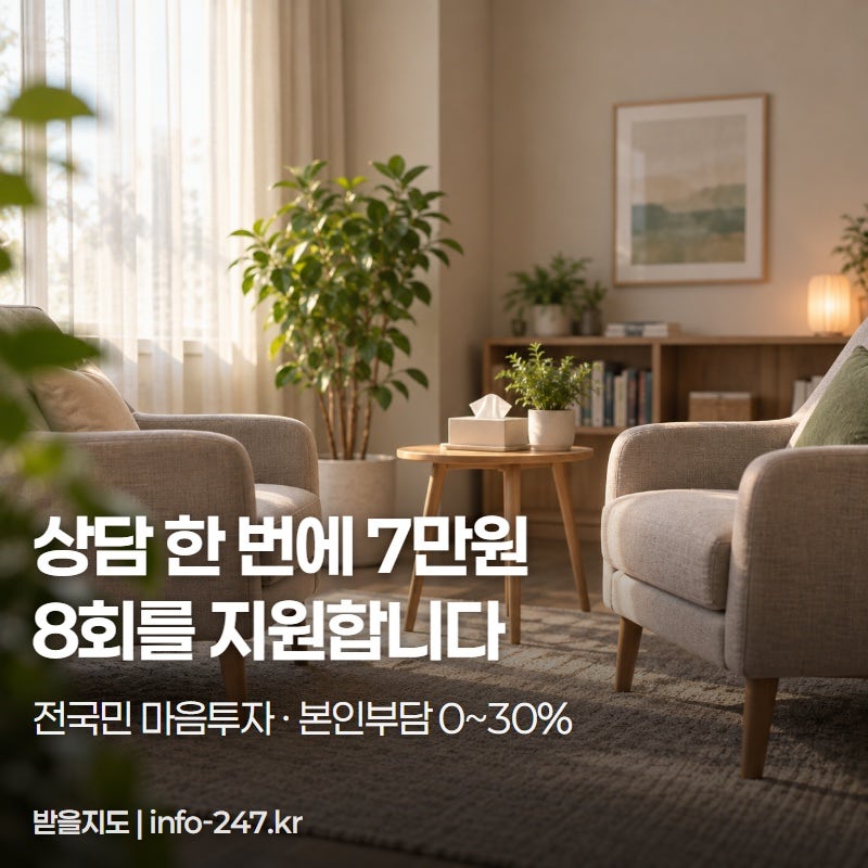 전국민 마음투자 심리상담 8회, 소득 높아도 받습니다