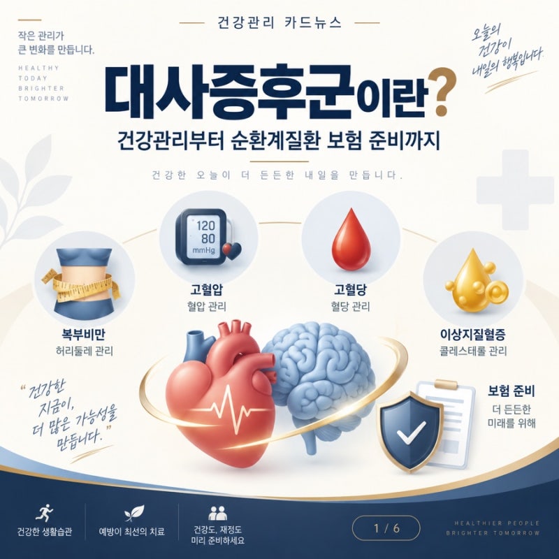 대사증후군이란? 건강관리부터 순환계질환 진단비·치료비까지