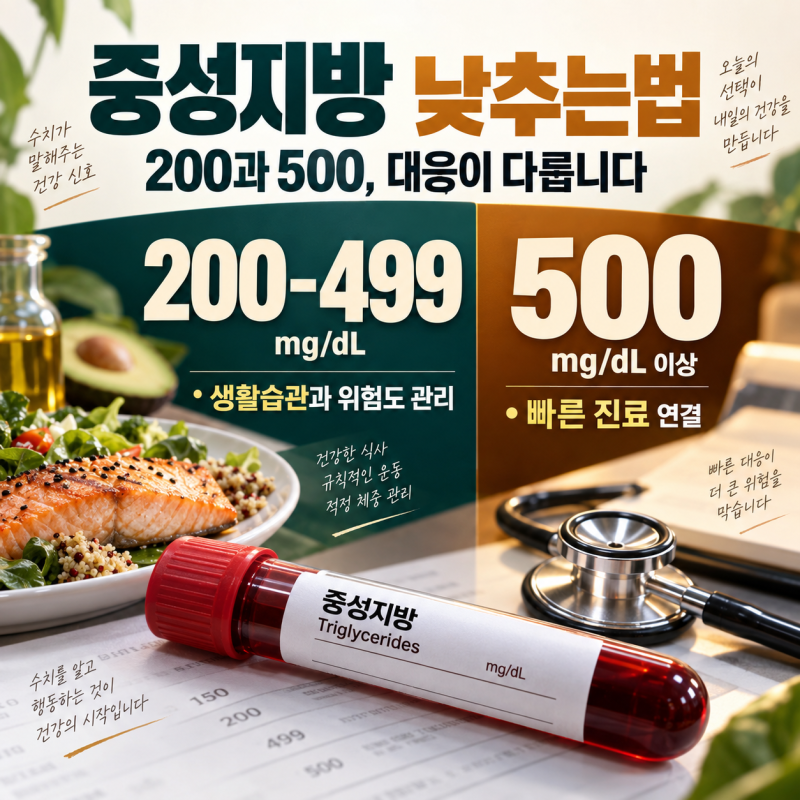 중성지방 낮추는법, 200과 500은 다릅니다｜식사·운동 바꾸는 순서