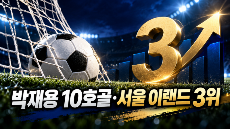 서울 이랜드 대구 2-1 승리, 박재용 시즌 10호골로 3위 도약…남은 6경기 일정은?