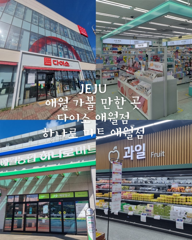 제주여행 애월 가볼 만한 곳 여행중 필요물품 다이소, 하나로마트 애월점 그리고 애월 복합....
