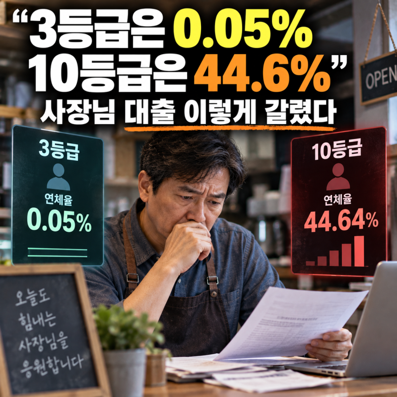 “3등급은 0.05%, 10등급은 44.6%”…사장님 대출 이렇게 갈렸다