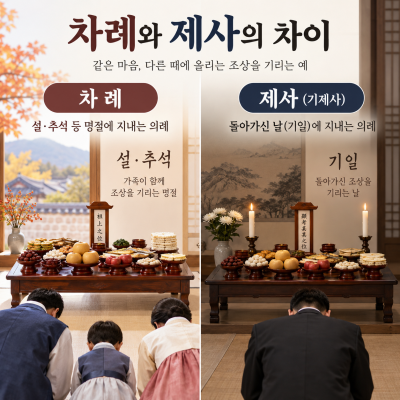 차례와 제사의 차이, 명절 차례와 기제사는 무엇이 다를까?