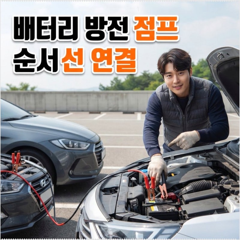 자동차 배터리 방전 점프선 연결 순서와 시동 요령 차체 접지 꼭 해야 폭발 막습니다