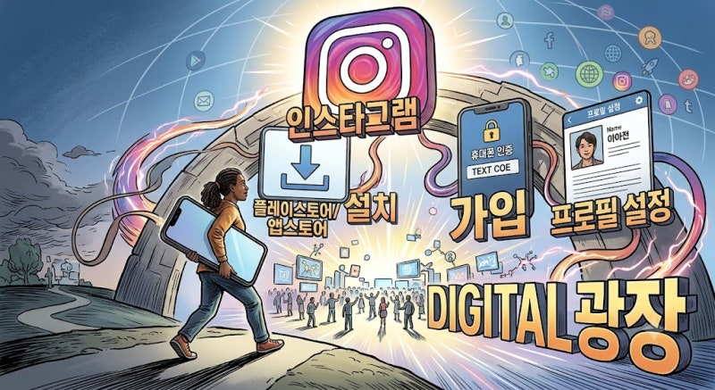인스타그램 instagram 설치, 가입하는 방법, 프로필 설정(총정리) SNS 인스타그램 하는법(초보 사....