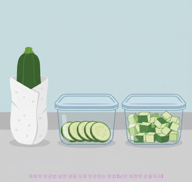 애호박 보관법 냉장 냉동 오래 보관하는 방법 (남은 애호박 손질까지)
