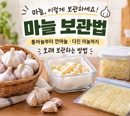 마늘 보관법! 통마늘·깐마늘·다진마늘 오래 신선하게 먹는 법