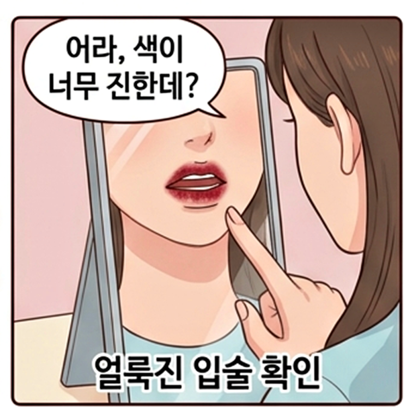 틴트 입술 안쪽만 착색될 때 균일하게 바르는 법 및 착색 얼룩 제거 꿀팁!