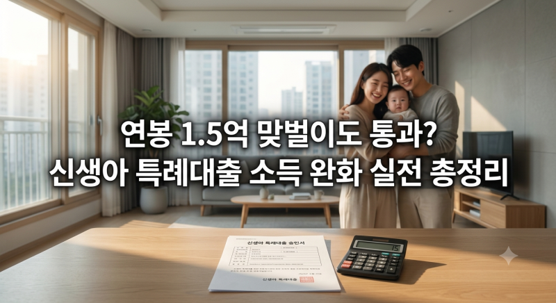 연봉 합쳐 1억 5천 맞벌이도 가능? 신생아 특례대출 소득 완화 실전 활용법