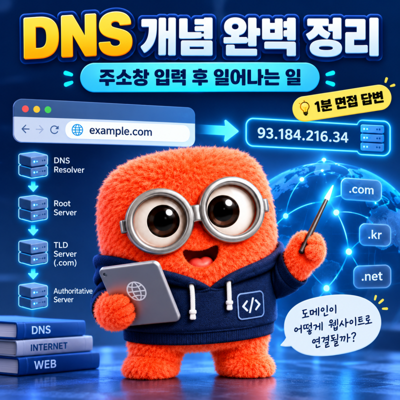 DNS 개념과 인터넷 주소창 입력 시 일어나는 일 완벽 정리: 1분 면접 답변부터 4단계 탐색 원리....