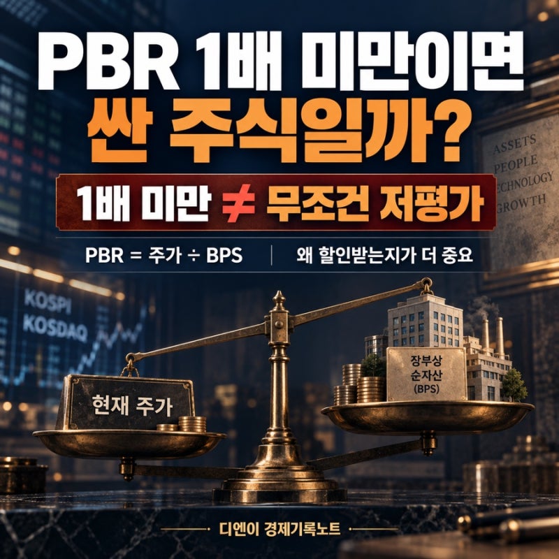 주식 PBR 뜻과 계산법, "저PBR 1배 미만이면 싼 주식일까?" (feat. 주식 PER PBR 의미)