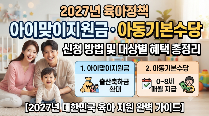 [2027년 육아정책 2편] 아이맞이지원금·아동기본수당 신청 방법 및 대상별 혜택 총정리