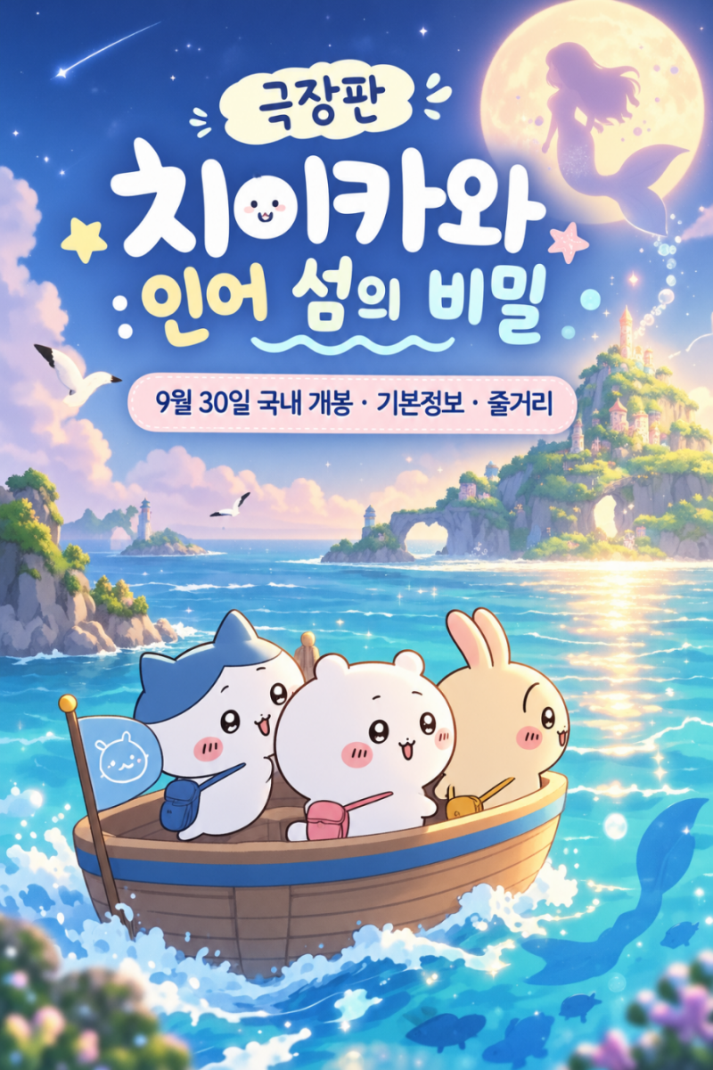 극장판 치이카와: 인어 섬의 비밀, 드디어 한국 개봉! 기본정보부터 줄거리까지 쿠키영상유....