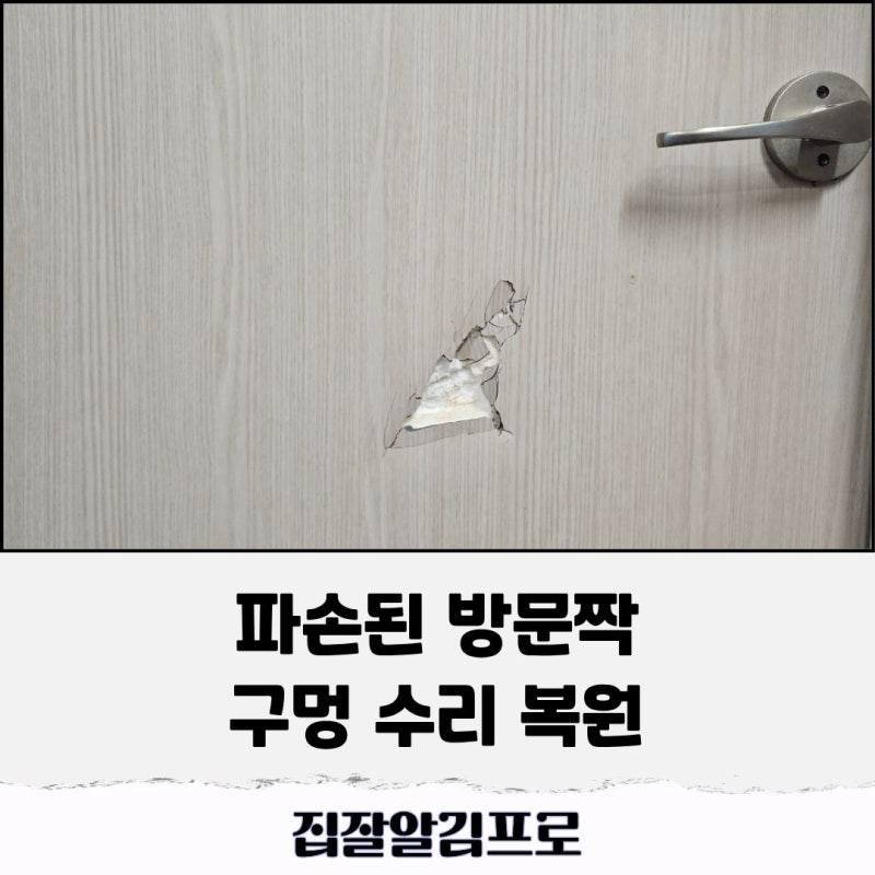 대전 파손된 방문짝 구멍 수리 복원 | 복수센트럴자이아파트