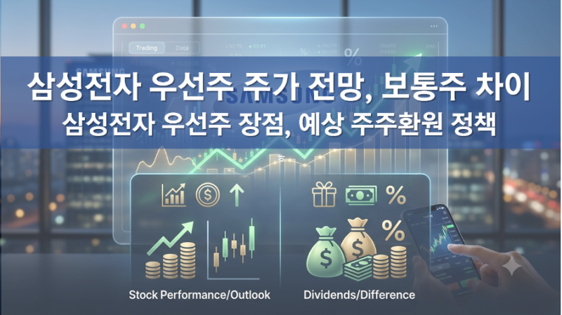 삼성전자 우선주 주가 전망, 삼전 보통주 배당금 차이, 삼성전자 주주환원 자사주 소각 가능....