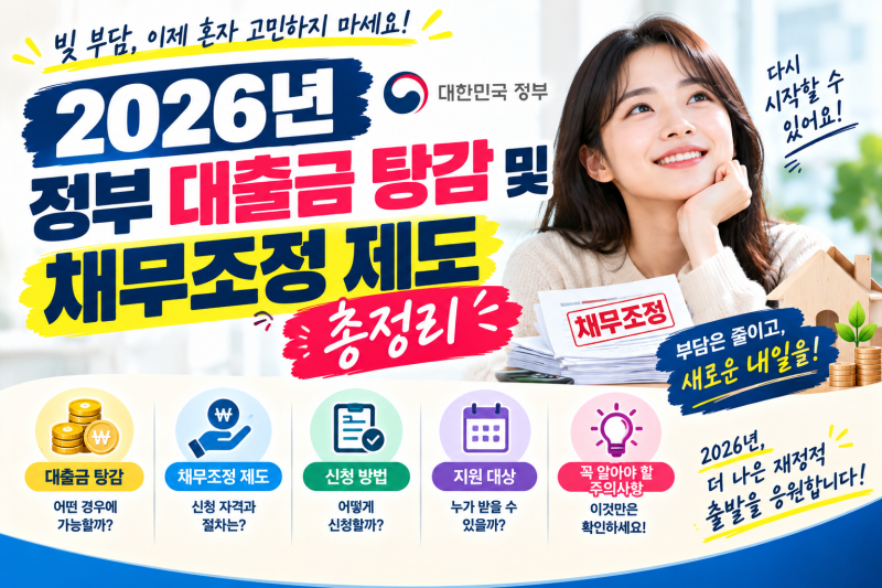 2026년 정부 대출금 탕감 및 채무조정 제도 총정리