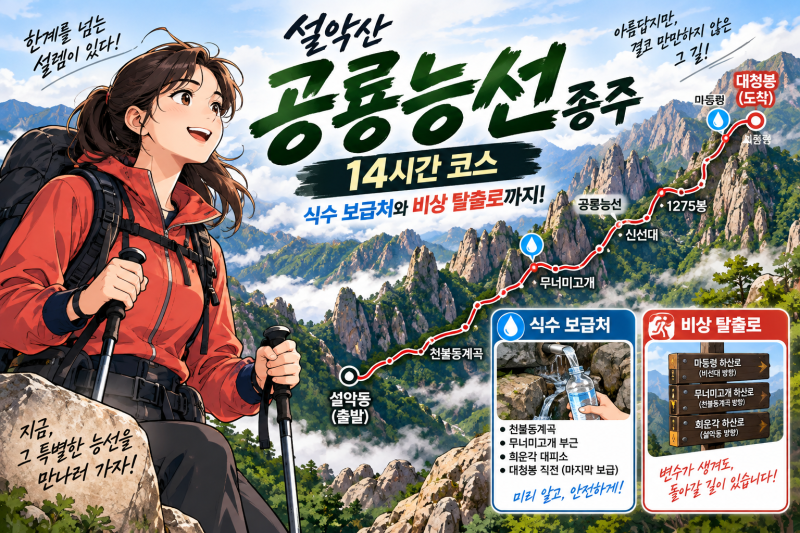 설악산 공룡능선 14시간 종주 식수 보급처와 비상 탈출로 총정리
