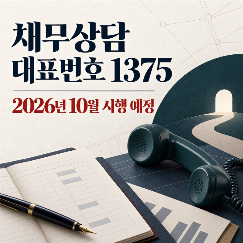 2026 채무상담 대표번호 1375｜10월부터 무엇을 상담할 수 있나