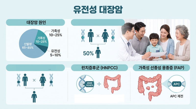 유전성 대장암 발병률과 유전자 돌연변이 대장암 치료와 생존율