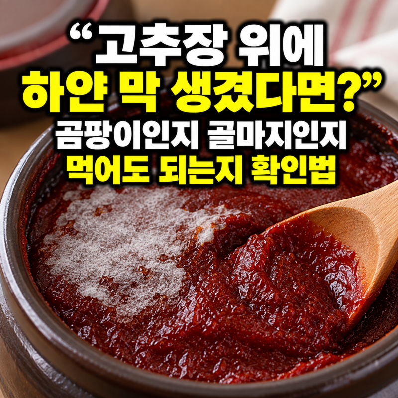 “고추장 위에 하얀 막 생겼다면?” 곰팡이인지 골마지인지 먹어도 되는지 확인법