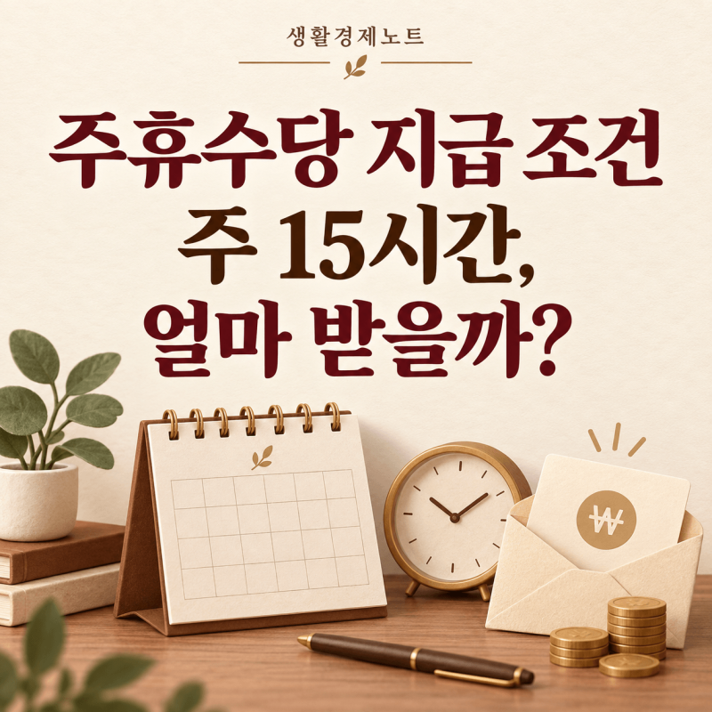 주휴수당 지급 조건｜주 15시간·20시간·40시간, 얼마나 달라질까?