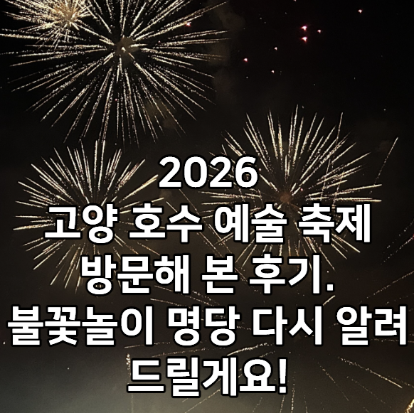 2026 고양 일산 호수공원 불꽃축제 다녀온 후기 명당 주차 화장실 꿀팁