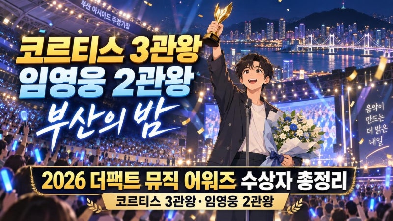 2026 더팩트 뮤직 어워즈 수상자 총정리｜코르티스 3관왕부터 임영웅 2관왕까지