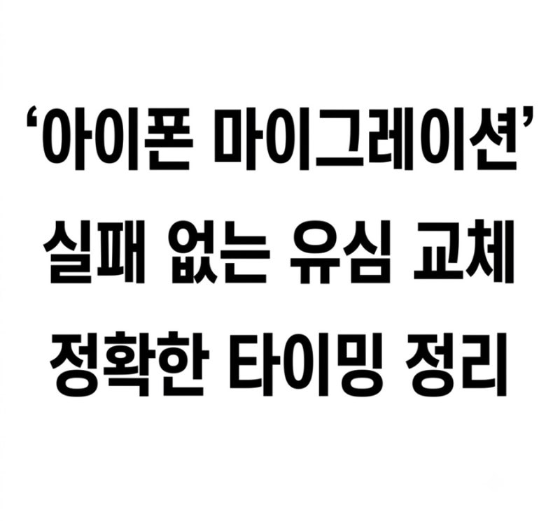 새 폰 사셨나요? 실패 없는 아이폰 마이그레이션 유심 교체 타이밍 팩트체크
