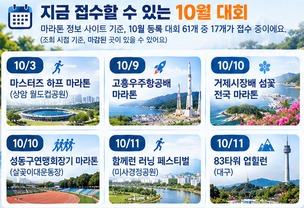 이슈 · 러닝 | 가을 마라톤 · 러닝 매너 · 러닝 인구2026 가을 마라톤 일정 총정리 — 춘천·서....