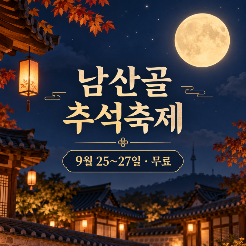 남산골 추석축제 일정, 한옥마을 입장료·주차·프로그램 시간