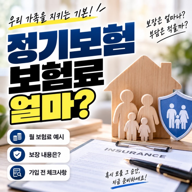 정기보험 보험료 얼마? 30대·40대 월 보험료 비교