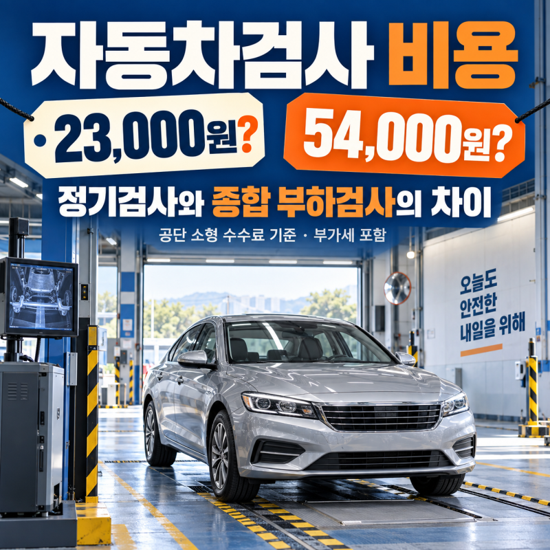 자동차검사 비용, 중형 승용차도 23,000원? 공단·민간 비교 전 볼 것