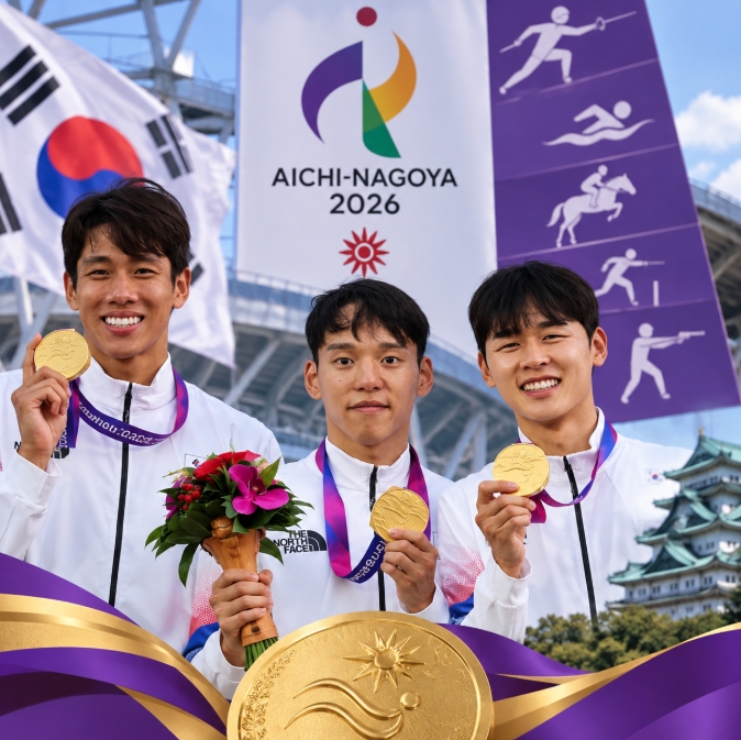 2026 아시안게임 근대5종 남자 단체전 금메달, 전웅태·서창완·이종현 2연패
