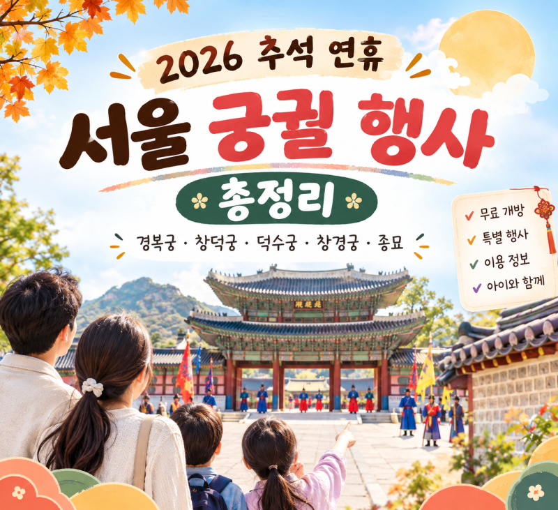 2026 추석 연휴 서울 궁궐 행사 총정리｜경복궁·창덕궁·덕수궁·창경궁·종묘