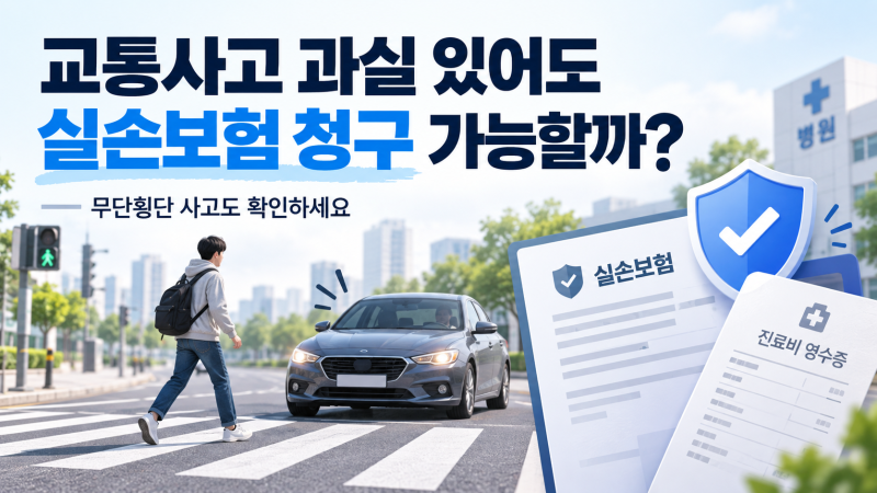 교통사고 과실 있어도 실손보험 청구 가능할까? 무단횡단 사고도 확인하세요