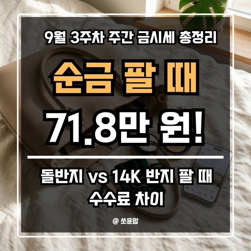 2026년 9월 3주차 주간 금시세 1년 차트 총정리! 18K·14K 금반지 팔 때 가격