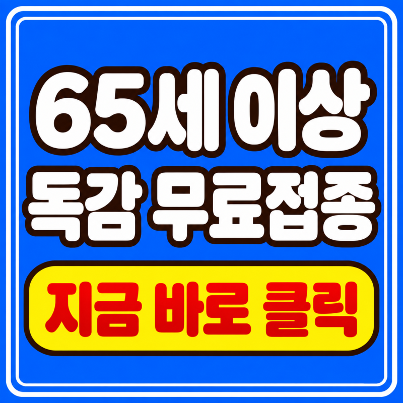 2026 65세 이상 독감 무료접종 신청방법 만 65세 이상이라면 반드시 확인