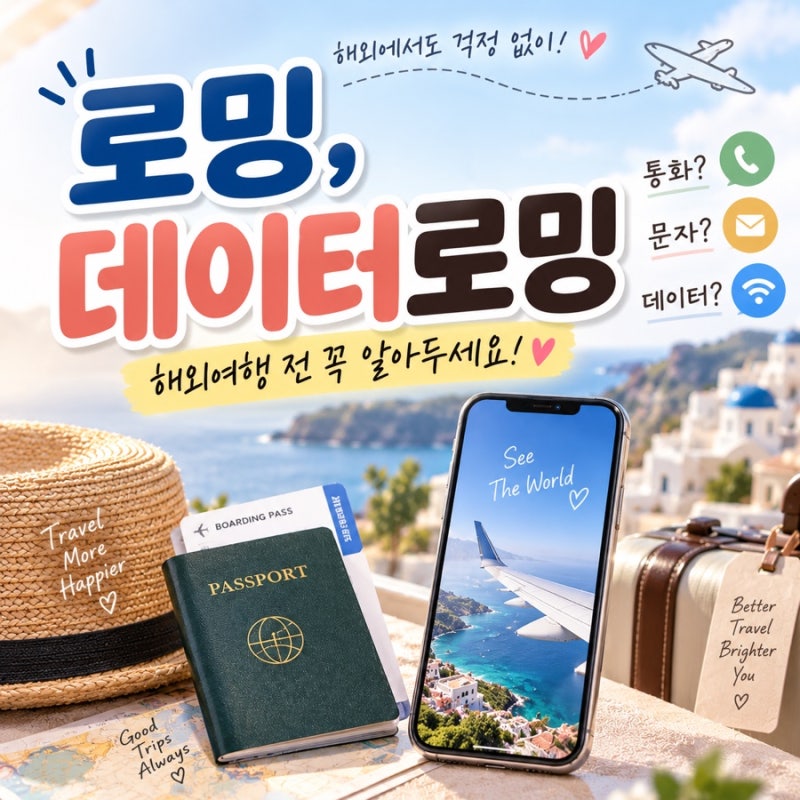 로밍 데이터로밍뜻 차이, 해외여행 전 휴대폰 설정방법 총정리